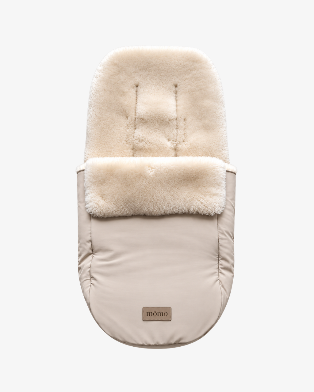 (PREORDER envío 08/11/26) - mömo Premium merino FOOTMUFF | Beige con pelo crema