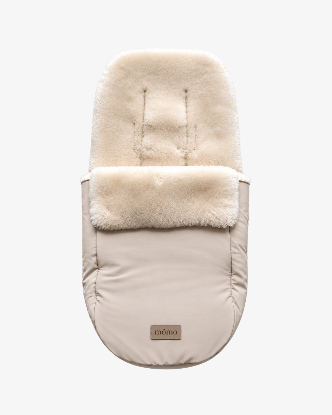 (PREORDER envío 08/11/26) - mömo Premium merino FOOTMUFF | Beige con pelo crema