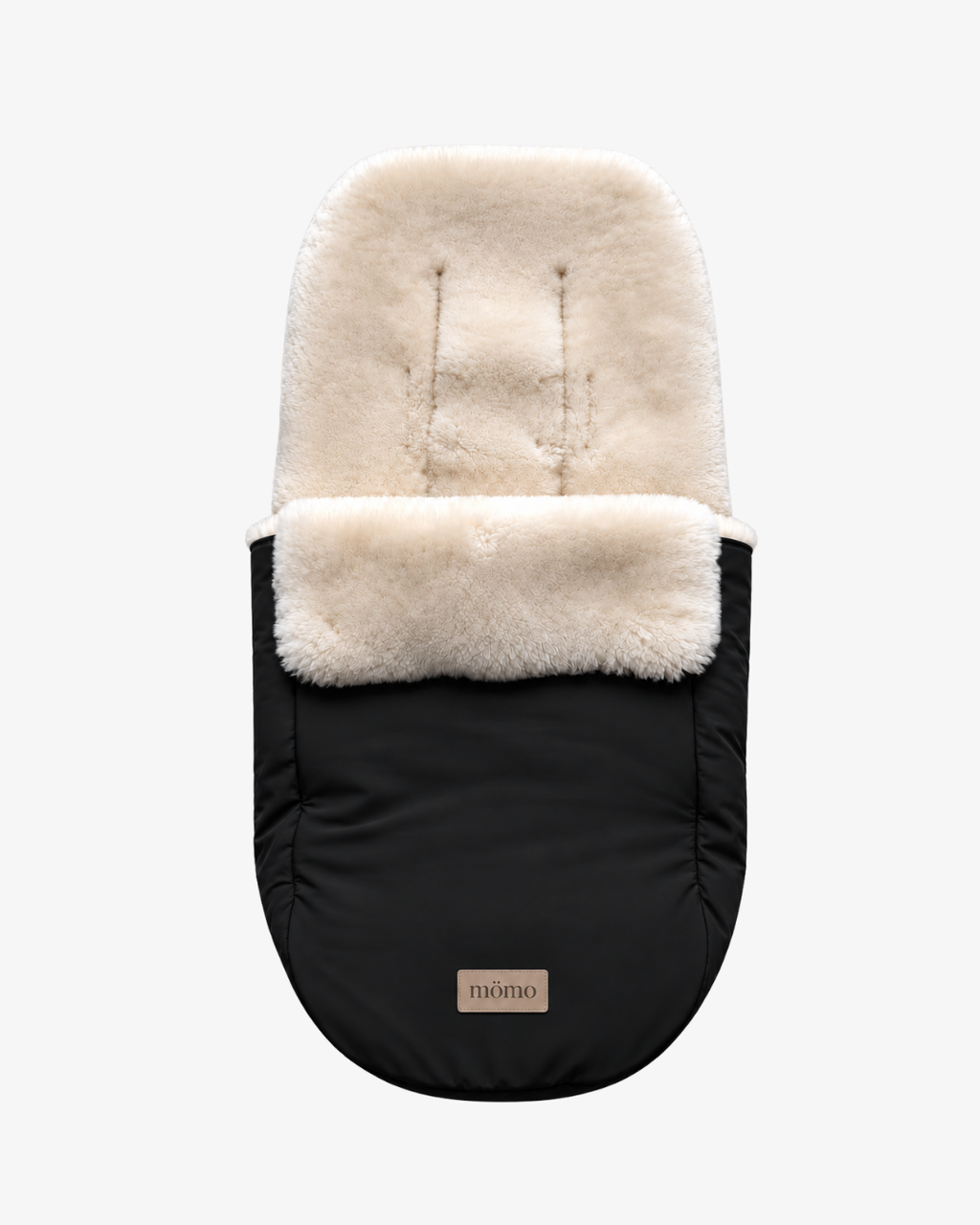 (PREORDER envío 08/11/26) - mömo Premium merino FOOTMUFF | Negro con pelo crema