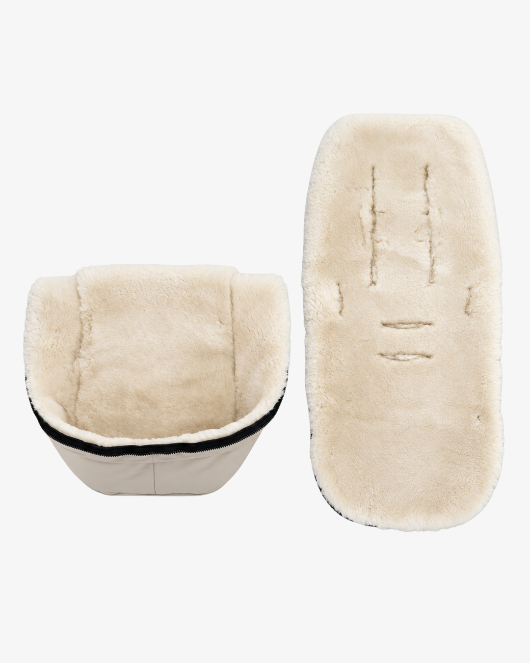 (PREORDER envío 08/11/26) - mömo Premium merino FOOTMUFF | Beige con pelo crema