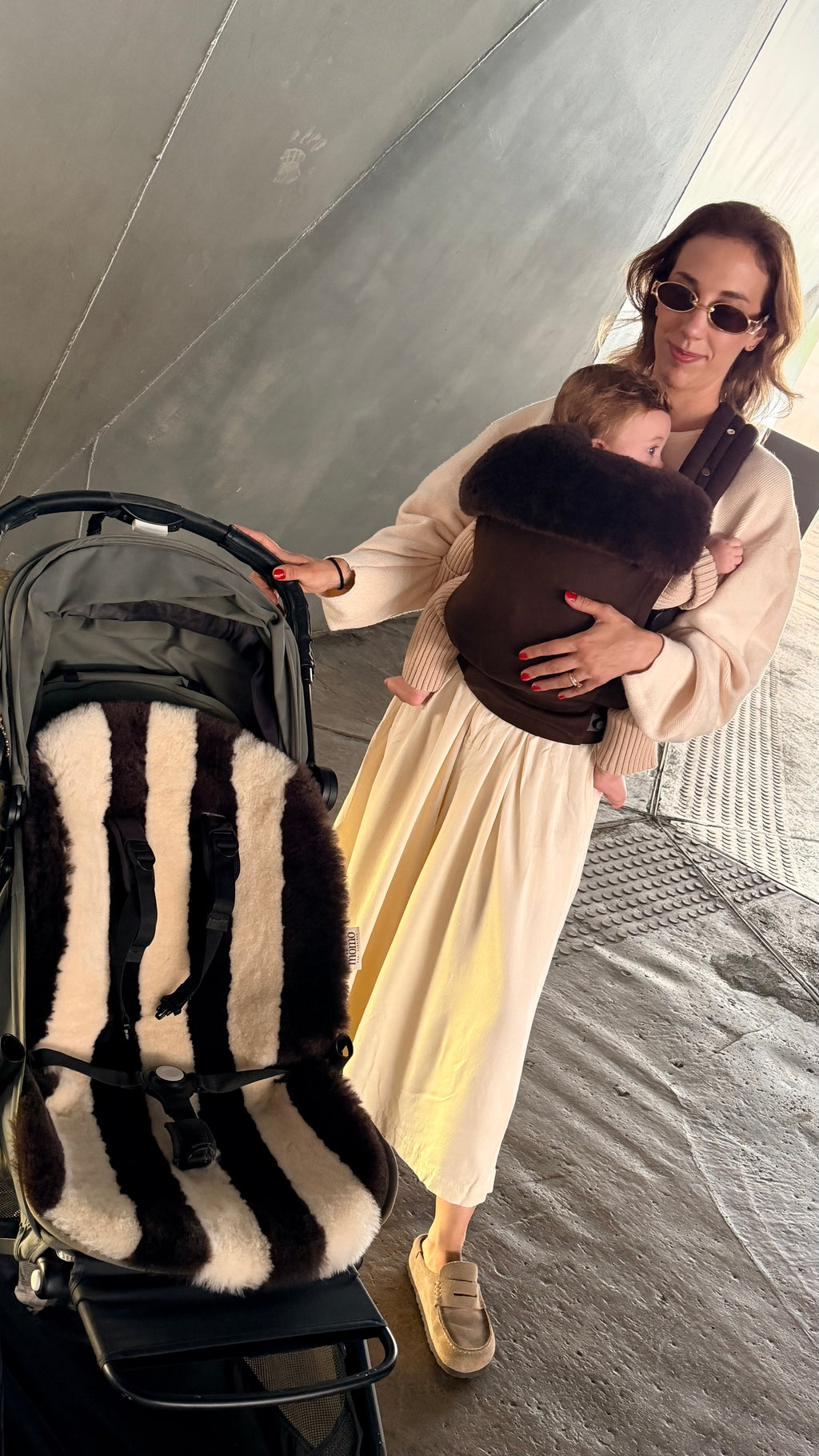 (PREORDER ENVÍO 20/09/26) mömo Premium Merino™ Stroller - Rayas chocolate & ivory
