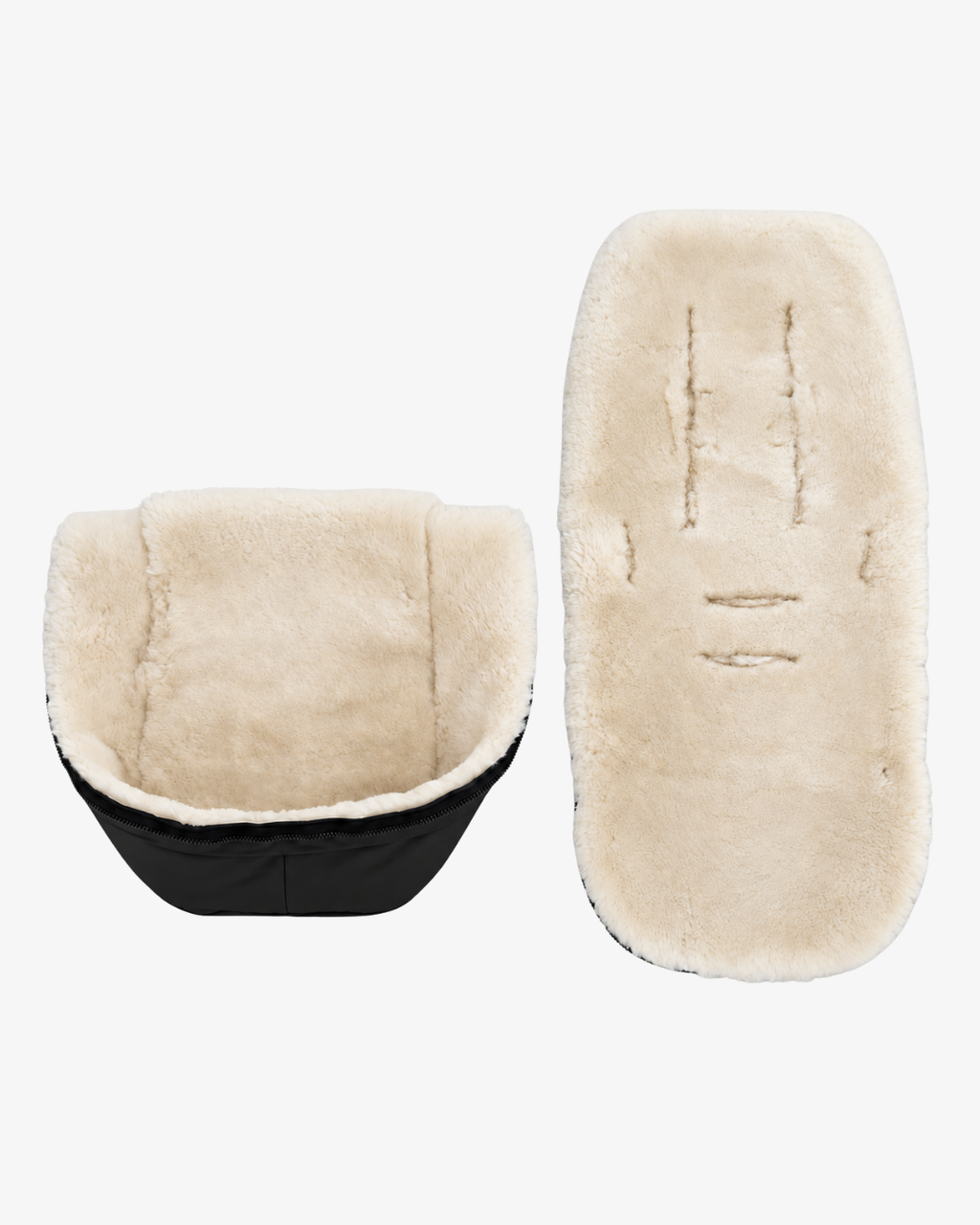 (PREORDER envío 08/11/26) - mömo Premium merino FOOTMUFF | Negro con pelo crema