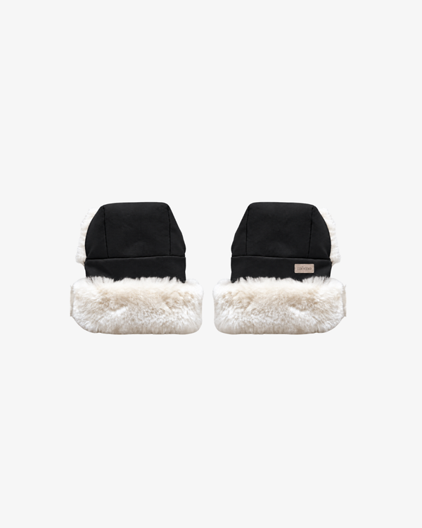 (PREORDER envío 08/11/26) - mömo Premium merino MANOPLAS | Negras con pelo crema