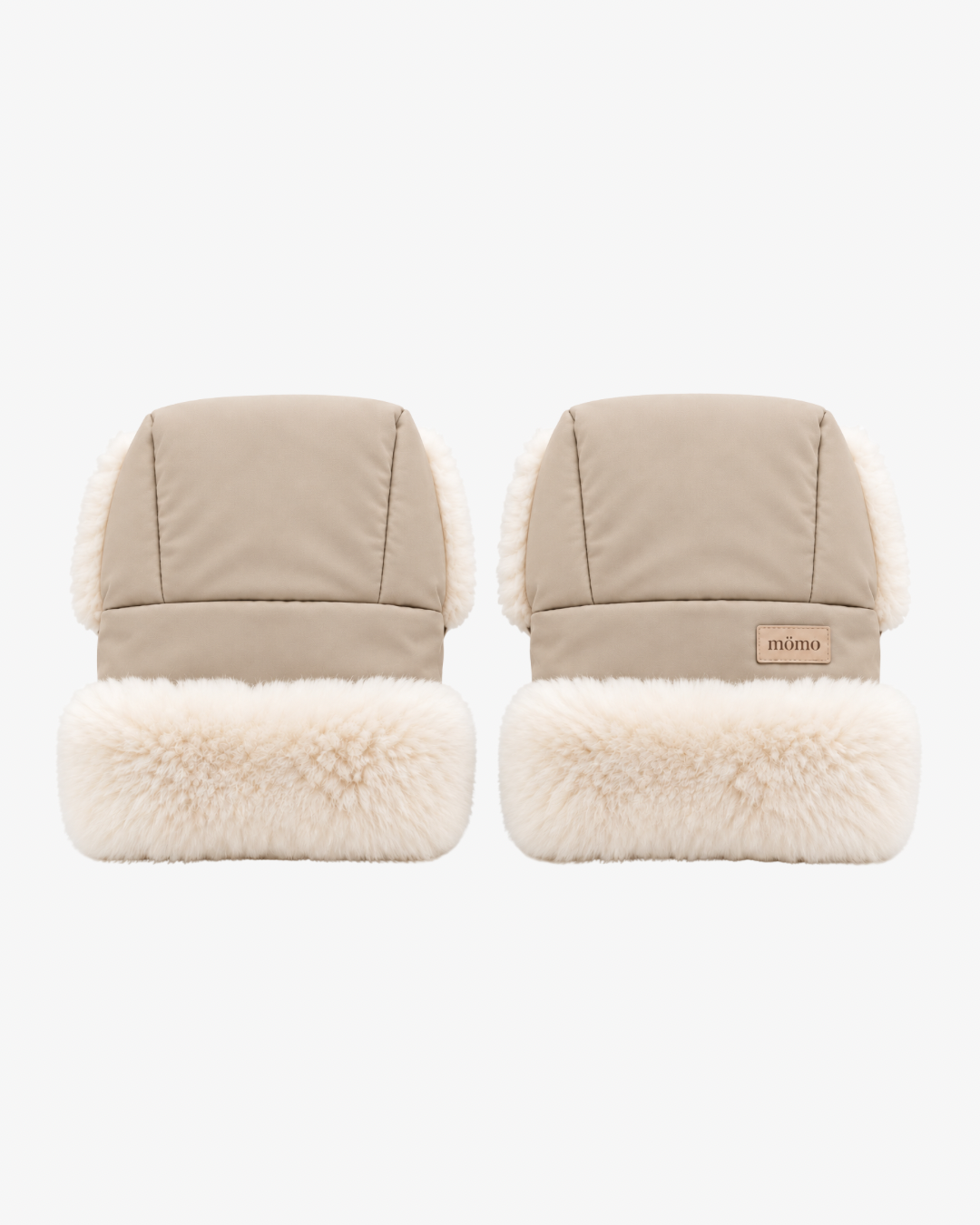 (PREORDER envío 15/11/26) - mömo Premium merino PRAM MITTENS | Beige con pelo crema